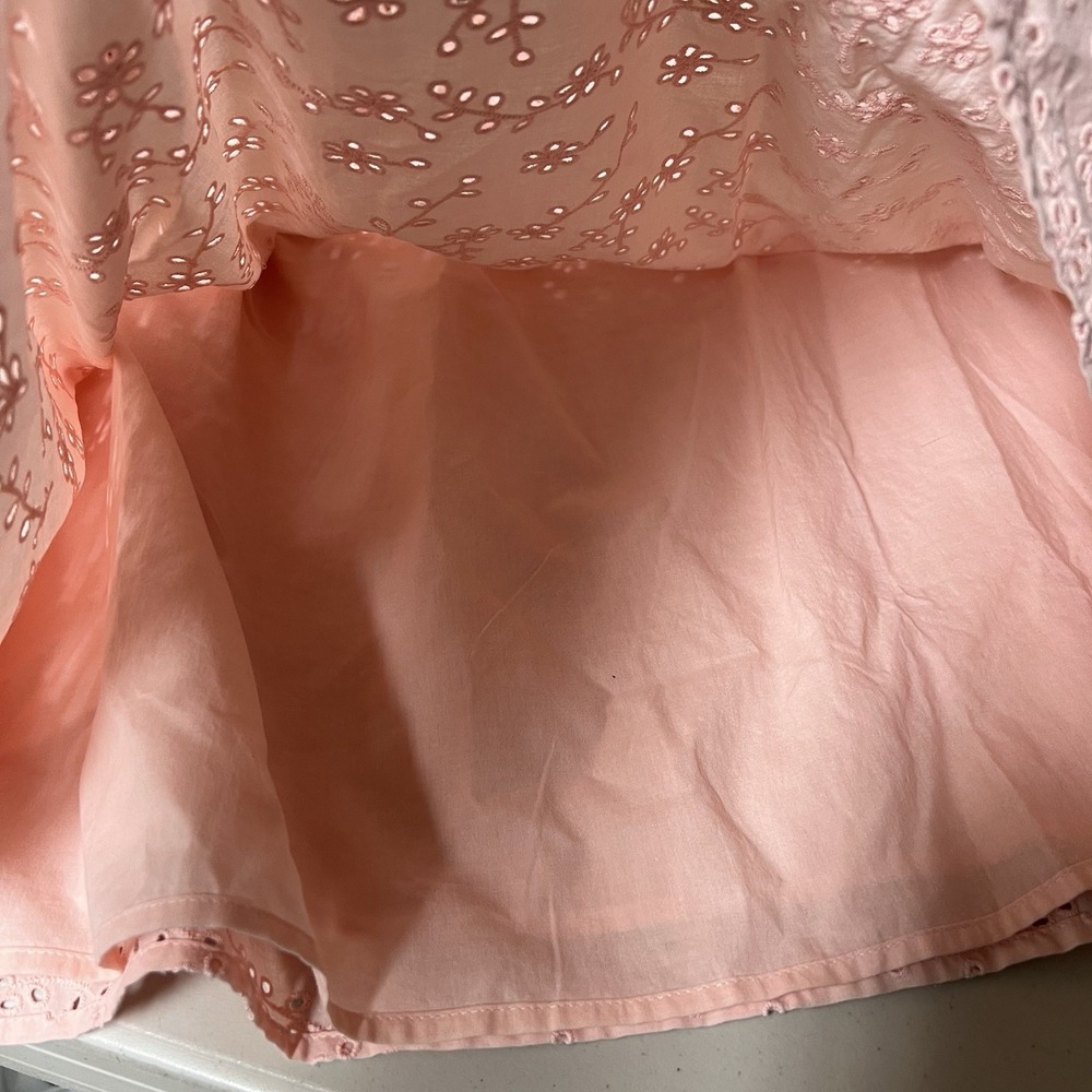 Talbots Floral Embroidedery Eyelet Square Neck Top Womens XL Peach Cotton Casual - Picture 4 of 10
